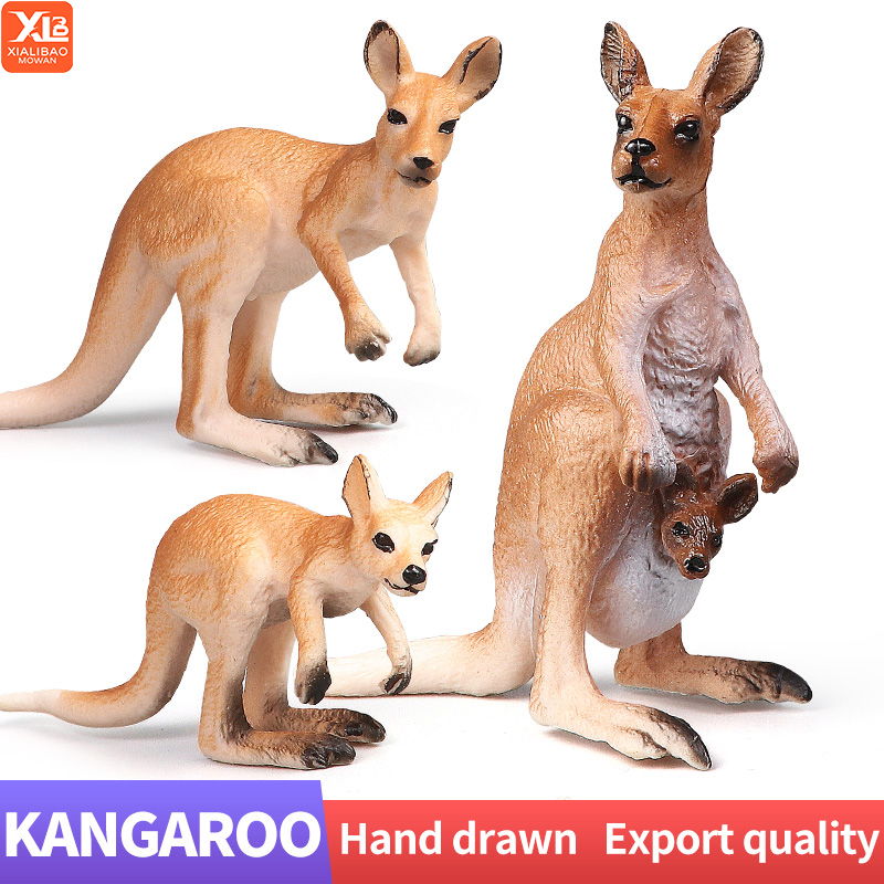 Kangaroo Kids Education - ชุดของเล่นสัตว์ป่าใหม่ ชุดจิงโจ้ ของเล่นจำลองสัตว์แบบแข็ง ของเล่นเสริมพัฒนาการสำหรับเด็ก