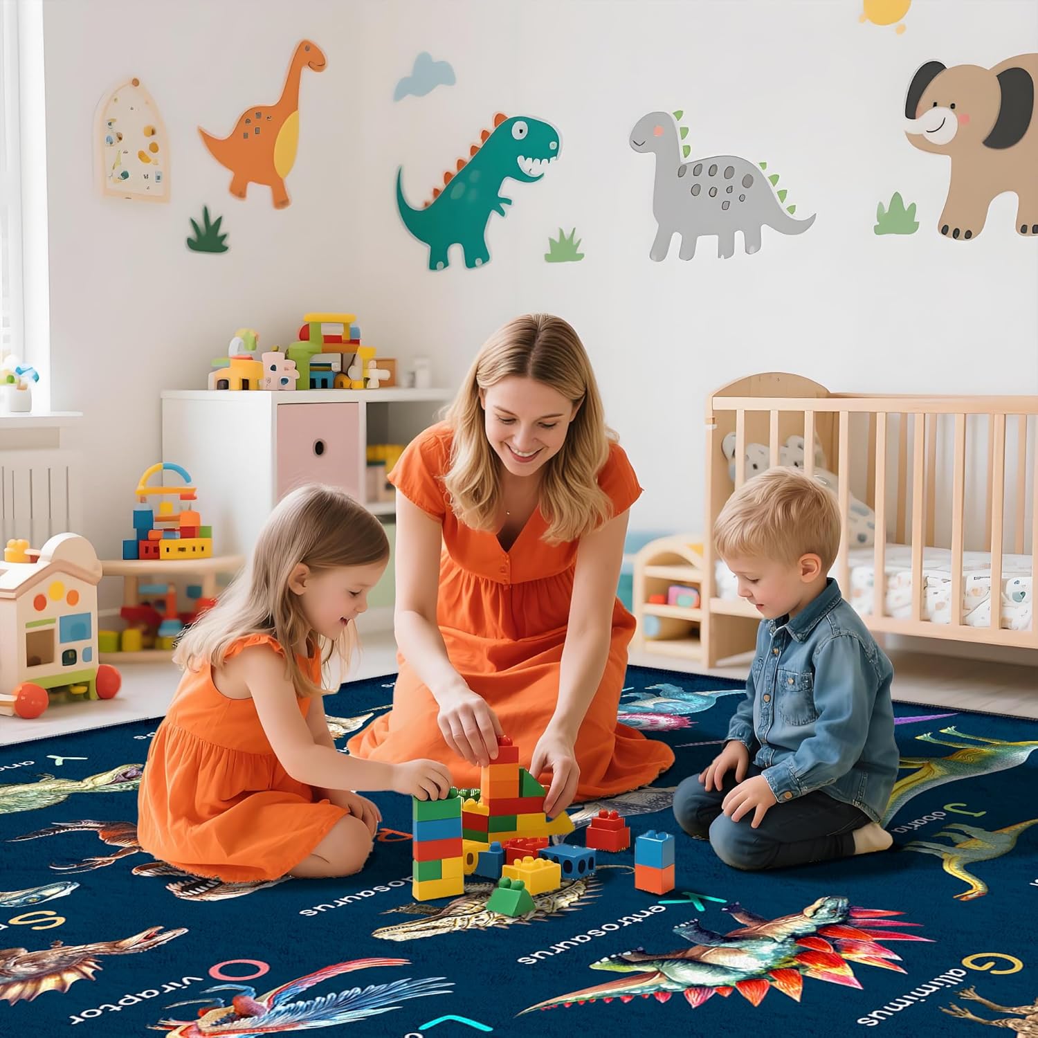 พรมปูพื้นลายไดโนเสาร์สำหรับเด็ - Kids Education Name บทวิจารณ์และราคา
