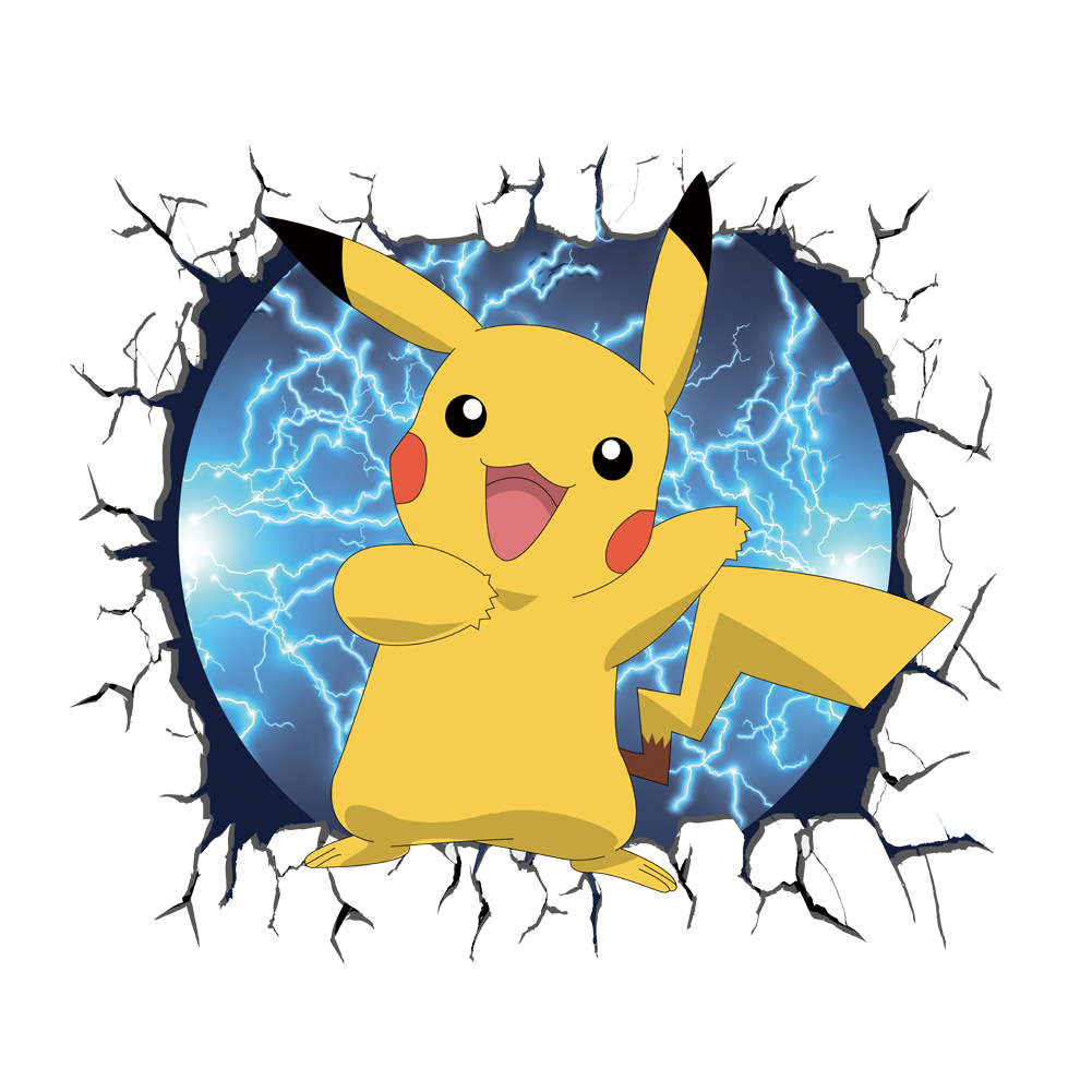 3D Broken Wall การ์ตูน Pikachu - Kids Education Quotes บทวิจารณ์และราคา