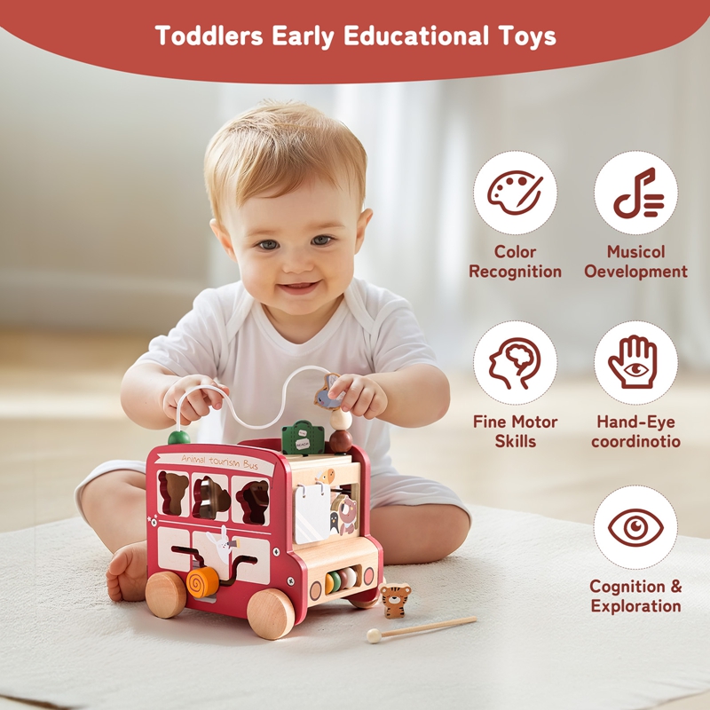 ของเล่นรถบัสไม้ ชื่อสั่งทำได้ฟ - Kids Education Name บทวิจารณ์และราคา
