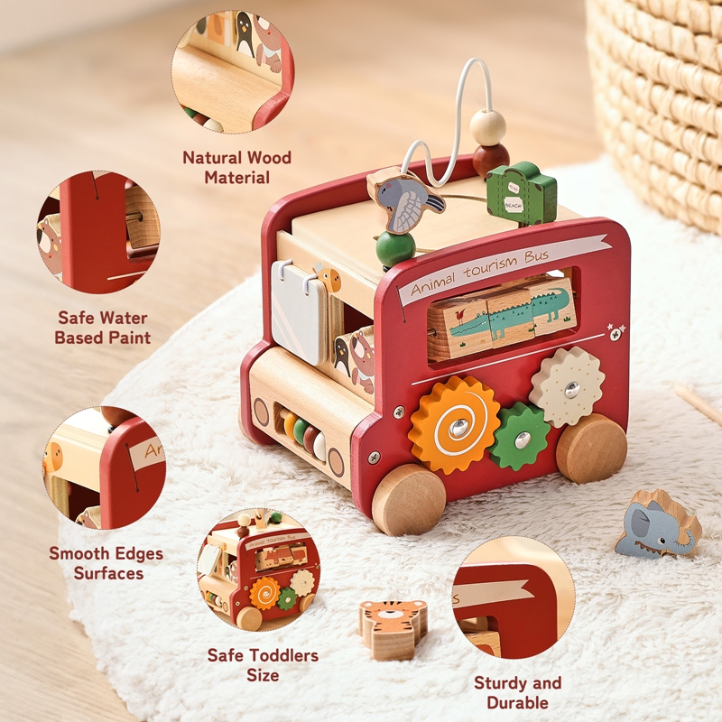 ของเล่นรถบัสไม้ ชื่อสั่งทำได้ฟ - Kids Education Name บทวิจารณ์และราคา