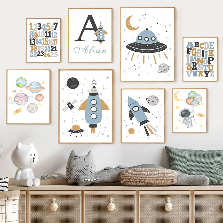 ภาพพิมพ์บนผ้าใบลายอักษรนักบินอ - Kids Education Name บทวิจารณ์และราคา
