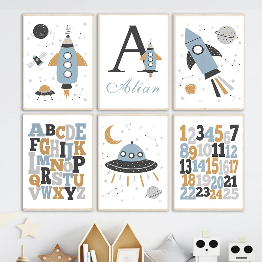ภาพพิมพ์บนผ้าใบลายอักษรนักบินอ - Kids Education Name บทวิจารณ์และราคา
