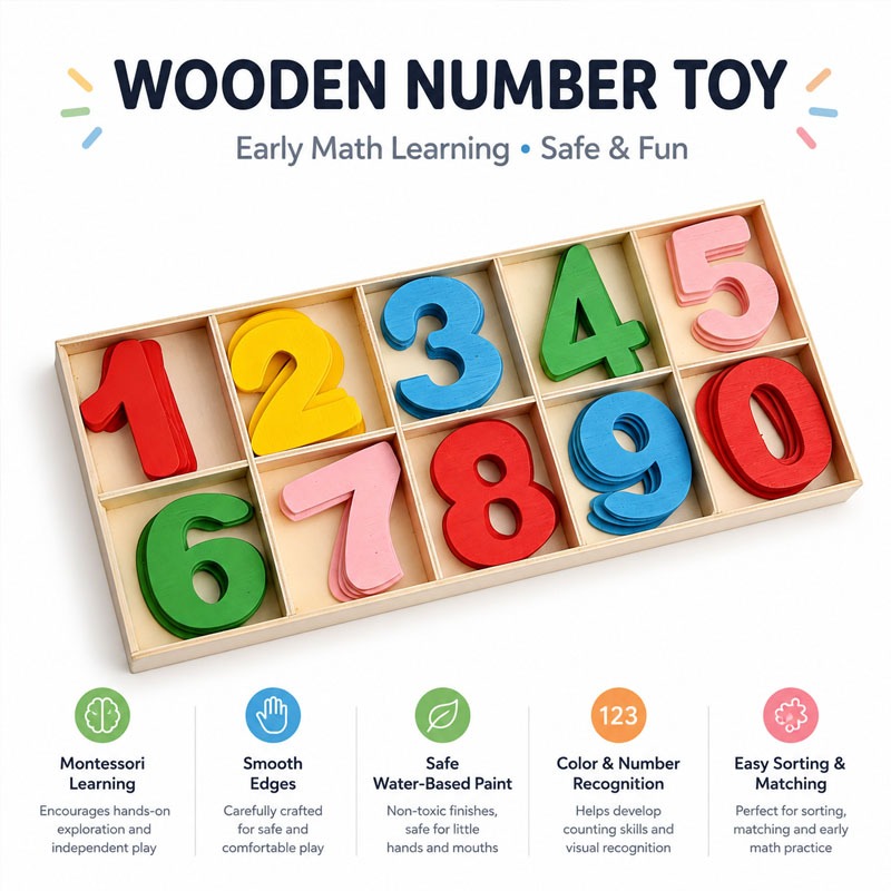 ชุดตัวเลขไม้ 0-9 สำหรับงานฝีมื - Kids Education Name บทวิจารณ์และราคา