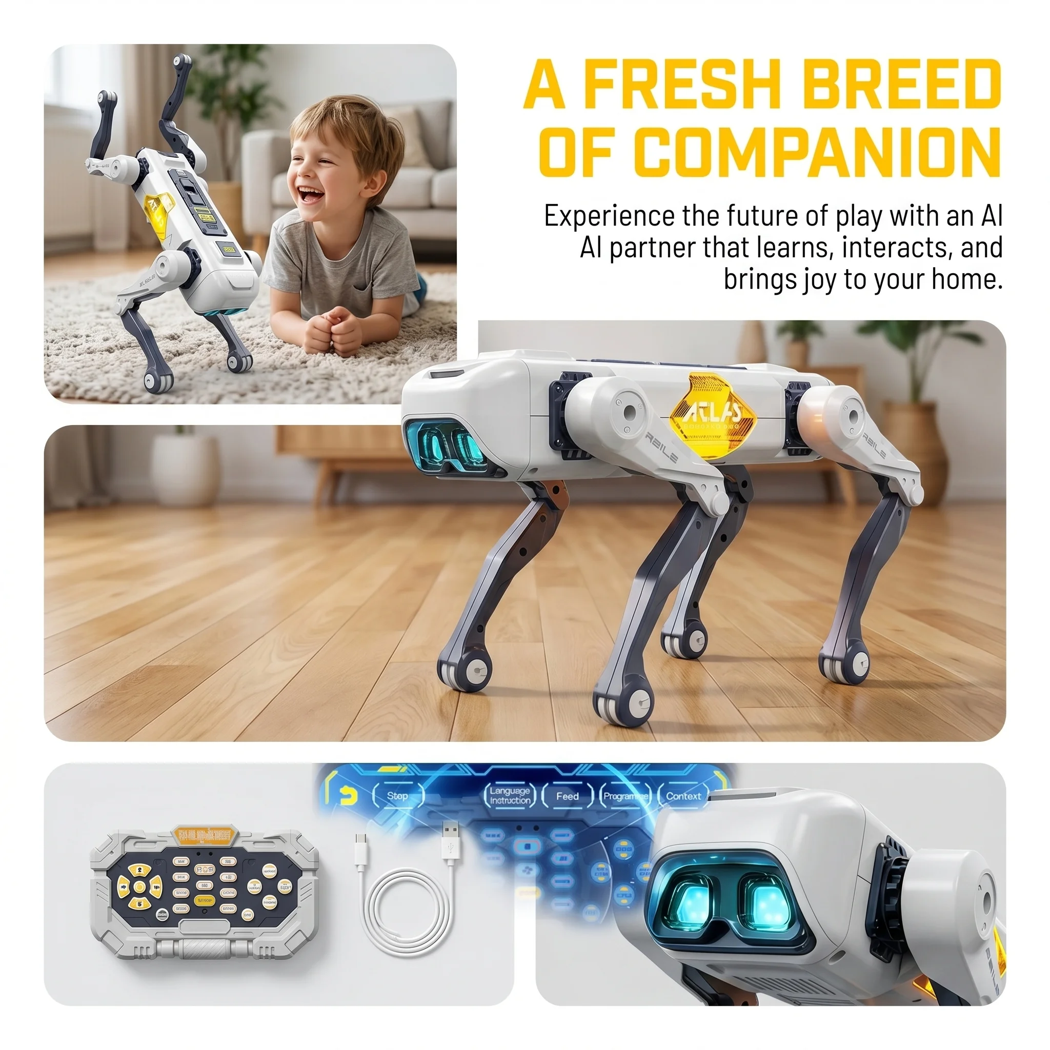 หุ่นยนต์สุนัขอัจฉริยะ AI ควบคุ - Kids Education And You บทวิจารณ์และราคา