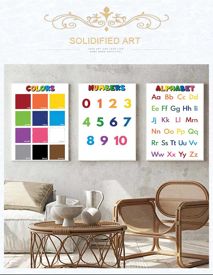 โปสเตอร์การศึกษาสำหรับเด็กแบบไ - Kids Education Name บทวิจารณ์และราคา